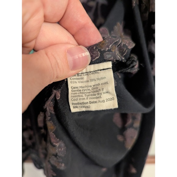 Velvet Burnout Black Floral Kimono M/L Whimsigoth Good Hart - Picture 5 of 8